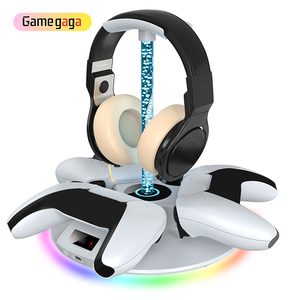 Support de charge pour manettes 3 en 1 X YZC-600 avec lumière RGB, support pour casque et station de charge double pour manettes avec voyant lumineux - Product Image 1