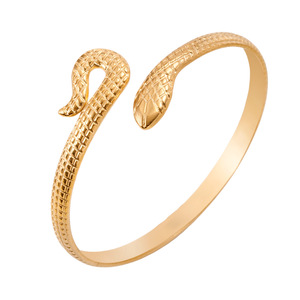 Bracelet jonc tendance en acier inoxydable plaqué or 18 carats en forme de feuille d'olivier <span class=keywords><strong>Michu</strong></span> Love and Peace pour femmes et hommes - Product Image 6