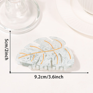 <b>Leaf</b> Hair Claw Clip Hair Jaw Clip Vintage Floral Hair Accessory for Daily Wear Women - Product Image 4