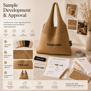 <span class=keywords><strong>Sac</strong></span> fourre-tout en tricot de qualité supérieure avec logo brodé personnalisé pour les événements des clubs de plage européens, pochette de shopping réutilisable et pliable - Product Image 6