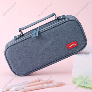 <b>Pencil</b> Pouch <b>Case</b> 3 Rings Binder Double Zipper File Stationery <b>Bag</b> Oxford Cloth Dual Pocket Mesh Window <b>Pencil</b> <b>Bag</b> Multicolor - Product Image 2