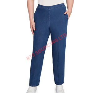 Pantalones de mezclilla clásicos para mujer con lavado azul, estilo recto cómodo, patrón sólido versátil para uso diario, ropa informal, necesidades de moda - Product Image 1