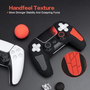 Custodia in silicone nera a tema scimmia mitologica per PS5, kit di protezione per controller di gioco P5, cappucci antiurto per stick con vibrazione, ricambio antiurto - Product Image 3