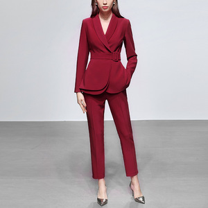 <span class=keywords><strong>Traje</strong></span> <span class=keywords><strong>rojo</strong></span> de alta calidad <span class=keywords><strong>para</strong></span> mujer, vestidos formales <span class=keywords><strong>para</strong></span> mujer, <span class=keywords><strong>traje</strong></span> de oficina <span class=keywords><strong>para</strong></span> mujer - Product Image 4