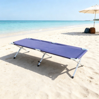 Lit de camping pliable portable pour une personne avec cadre en métal, sac de transport inclus, idéal pour la plage, le camping, les voyages et les road trips