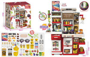 66 cm Red Double Cabinet Voice Spray Funktion ABS Ton Set Esstisch Küchen spielzeug Set Unisex 5-7 Jahre - Product Image 2