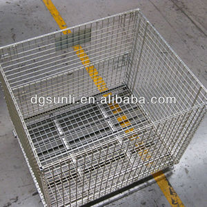 OEM nặng nhiệm vụ bền ráp dây cuộn lồng <span class=keywords><strong>container</strong></span> siêu thị xe đẩy để lưu trữ có thể gập lại hàng hóa thiết bị lưu trữ - Product Image 5