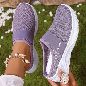Mules à talons hauts pour femmes Jin Shiyuan, livraison directe transfrontalière, grandes tailles, décontractées, respirantes, <span class=keywords><strong>en</strong></span> maille, à enfiler, légères, été - Product Image 3