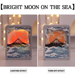 Pareja romántica marco <span class=keywords><strong>de</strong></span> fotos lámpara personalizada colorido 3D papel tallado noche luz cuadrada mesita <span class=keywords><strong>de</strong></span> noche luz suave lámpara <span class=keywords><strong>de</strong></span> <span class=keywords><strong>mesa</strong></span> batería - Product Image 5