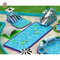 Parc aquatique gonflable Nova Giant Amusement Aqua City sur terre avec piscine Intex