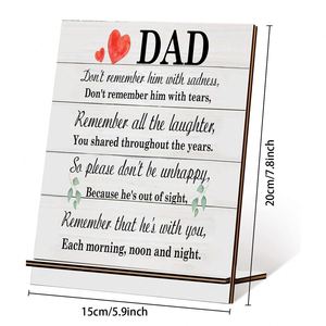 <b>Fathers</b> Day Anniversary Birthday Present Wooden Table Sign Dad Memorial <b>Gifts</b> for <b>Father</b> <b>From</b> <b>Daughter</b> Son - Product Image 1