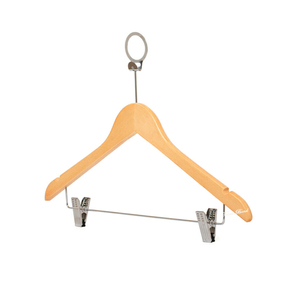 Cintres de sécurité <span class=keywords><strong>antivol</strong></span> en bois massif pour hôtel, finition laquée, avec anneau de verrouillage <span class=keywords><strong>antivol</strong></span> en métal, à un seul niveau - Product Image 3
