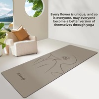 Tapis de yoga portable, pliable et durable en caoutchouc naturel, 5 mm, extra large 68 cm, multi-usages, esthétique, professionnel, antidérapant
