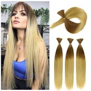 Cheveux humains raides Remy bruts pour la coloration, mèches vierges cambodgiennes afro crépues, accessoires en vrac, sans trame, 100g, haute qualité - Product Image 1