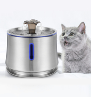 Fontaine à eau automatique pour chat LED Distributeur d'eau potable pour animaux de compagnie pour chien Filtre en acier inoxydable Remplacement Fontaine à eau pour animaux de compagnie