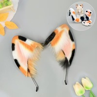 Set Kostum Hewan Bulu Imitasi Kustom Grosir, Termasuk Telinga, Ekor, dan Cakar Kucing Calico, Perlengkapan Aksesori Anime Con, Suplai Massal, Lembut