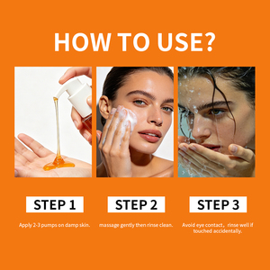 Gel Limpiador Facial con Vitamina C, Fórmula Suave, Exfoliante, Hidratante, Iluminador y Revitalizante, Venta al Por Mayor - Product Image 5