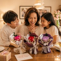 Caja de Regalo con Flores de Jabón Hechas a Mano para el Día de San Valentín, Día de la Madre, Día del Maestro, Graduación, Flores Preservadas al por Mayor