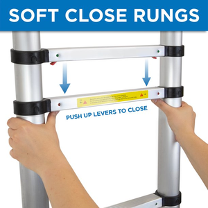 บันไดอลูมิเนียมพับได้แบบยืดหดได้ 3.8 เมตร 13 ขั้น ปิดแบบนุ่มนวล <span class=keywords><strong>Escada</strong></span> De Aluminio TL - Product Image 4