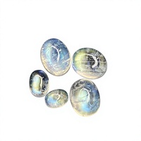 Lot certifié de pierres de lune arc-en-ciel naturelles, forme ovale, cabochons, pierres précieuses en vrac, 13,74 carats, pour bijoux