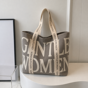 Sac fourre-tout en toile de coton personnalisé avec logo, réutilisable, pour femme, grande capacité, sac de shopping tendance - Product Image 6