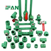 IFAN Vente Chaude Raccords PPR, Raccords de Plomberie en Plastique Filetés, Coudes, Tés, Manchons et Raccords de Couplage pour Conduites d'Eau