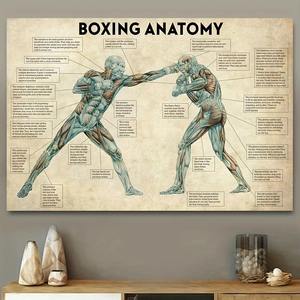 Vintage boxe corps <span class=keywords><strong>anatomie</strong></span> affiches et impressions mur Art toile peinture boxe amant cadeau pour salle de sport décoration de la maison - Product Image 2