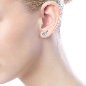 Orecchini a Perno con Ramo d'Ulivo e Foglie Fresche per Donne, Stile Naturale, Accessori per Orecchie da Indossare Ogni Giorno - Product Image 4
