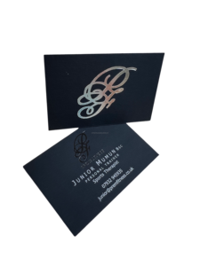 Tùy chỉnh cao cấp bạc lá thẻ kinh doanh dập nóng trên nhung đen và Duplex Hội Đồng Quản trị sang trọng giấy ưa thích - Product Image 3