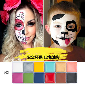 Superventas 12 colores <span class=keywords><strong>payaso</strong></span> Halloween <span class=keywords><strong>cara</strong></span> <span class=keywords><strong>pintura</strong></span> corporal pinturas maquillaje arte fiesta no tóxico <span class=keywords><strong>pintura</strong></span> facial - Product Image 5