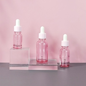 Luxury Pink 15ml 30ml Cosmetic Glass <b>Dropper</b> <b>Bottle</b> Set Matte Finish for Essential Oil - Product Image 3