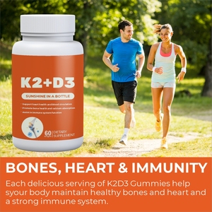 Capsule personalizzate con etichetta vitamina D3 5000iu + K2 Mk7 promuovono la salute K2 D3 integratore vitaminico 60 capsule - Product Image 4