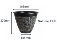 Pot Bunga Plastik Motif Porselen Berlapis Embun Kaliber Besar, Pot Rumah Tangga Motif Batu Minimalis dengan Relief Bunga, Pot Dalam Ruangan