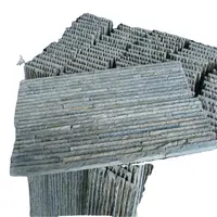 Prodotti di pietra delle mattonelle della quarzite nera all'aperto di collegamento della parete esterna dell'impiallacciatura di pietra culturale per le vendite