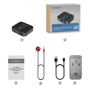 FJ-8K201DP Fjgear Nouveau Design Unidirecional 7680*4320 Commutateur Dp à Dp 2 ports Commutateur <span class=keywords><strong>Displayport</strong></span> 8K - Product Image 6