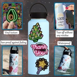 สติ๊กเกอร์สัญลักษณ์นีออนสุดเจ๋งสำหรับเด็กวัยรุ่นสติ๊กเกอร์ขวดน้ำกันน้ำแพ็คสำหรับแล็ปท็อปกีตาร์สเก็ตบอร์ดจักรยานรูปลอกรถ - Product Image 5