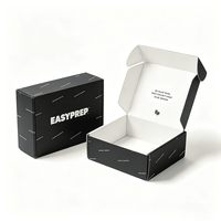 Boîte en carton ondulé minimaliste noire avec logo personnalisé, emballages en carton pour la préparation des repas, boîtes d'expédition pour le stockage de produits