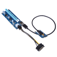 Novedad 2017 VER006 100 cm PCI Express Pci-e 1X a 16X Riser Card Extender + USB 3,0/15Pin SATA Cable a 4Pin IDE Mo-lex Power