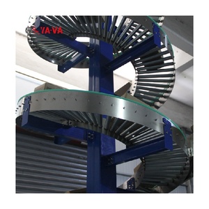 Transportador de rodillos de gravedad elevador Vertical en espiral para alimentos, bebidas, plantas de fabricación, transportador de tornillo de rodillo de conducción usado - Product Image 1