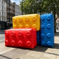 Brique géante gonflable publicitaire personnalisée de 4 m, colorée, en forme de bloc de construction, pour festivals, événements thématiques pour enfants, décoration extérieure