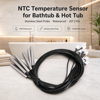 Sonde de température GAIMC NTC pour baignoire et spa, étanche, en acier inoxydable, 10K 3435 JST 2 broches pour contrôleur de spa