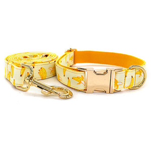 Collier <span class=keywords><strong>banane</strong></span> jaune en coton pour chien, accessoire animaux de compagnie, boucle en métal en or rose, en polyester, pour la sécurité, tendance - Product Image 4
