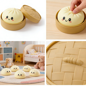 Luminous Dumpling Soft Toy Steamed Bun Slow Rebound Squeezing Fingertip Toy Suitable for Children and Adults Decompression Toy - Product Image 4