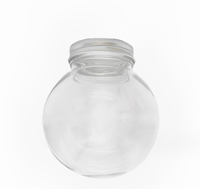 Bouteille à Boire en Plastique Personnalisée en Forme de Balle avec Couvercle Argenté, 50ml, 100ml, 150ml, 200ml, 250ml, 300ml, 400ml, 500ml, Impression Sérigraphique