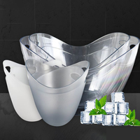 Seau à glace ovale en acrylique pour champagne, vin, vodka, whisky, bière – 4L et 8L – Idéal pour bars, KTV et fêtes – Vente en gros