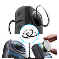 Insta360 X5 Set de protection d'écran pour objectif Film trempé Sac de rangement une pièce Lentille de protection en plastique pour accessoires d'action