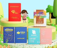 Cuaderno de pasaporte en blanco personalizado para niños, libro de sellos de viaje para jardín de infantes, certificado de Honor, tarjeta de membresía
