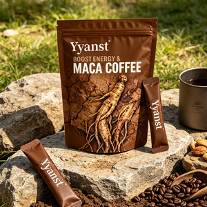 กาแฟโสมมาคาเพิ่มพลังงานธรรมชาติ รสวินเทจบราวน์ บรรจุภัณฑ์แบบซองตั้งได้ รับผลิตแบบ OEM แบรนด์ส่วนตัว จำหน่ายแบบขายส่ง - Product Image 5