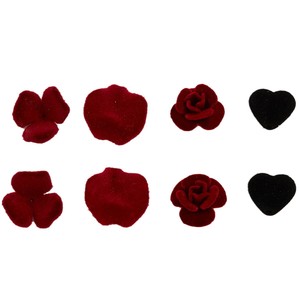 NANTONG Fleurs 3D floquées bordeaux Cœurs en velours noir Accessoires de bijoux DIY Fournitures de perlage - Product Image 5