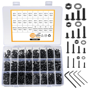 Bán Buôn Loại Bộ 1705Pcs 1760Pcs 2020Pcs Carbon Thép Hình Lục Giác Ổ Cắm Màu Đen Đầu Cup Vít Nuts Máy Giặt Loại Kit - Product Image 1